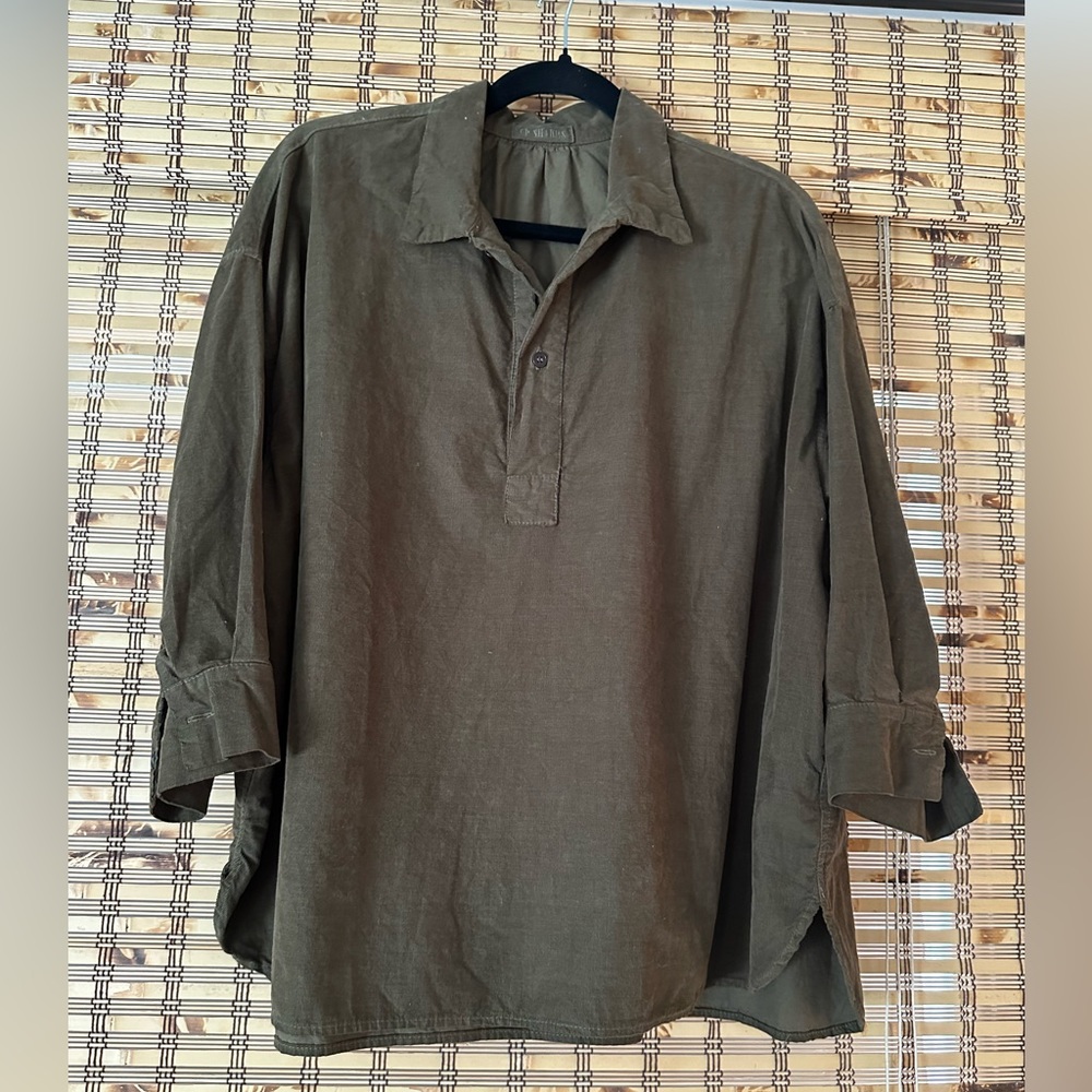 CP Shades | Gigi Olive Green Corduroy Popover. Size L